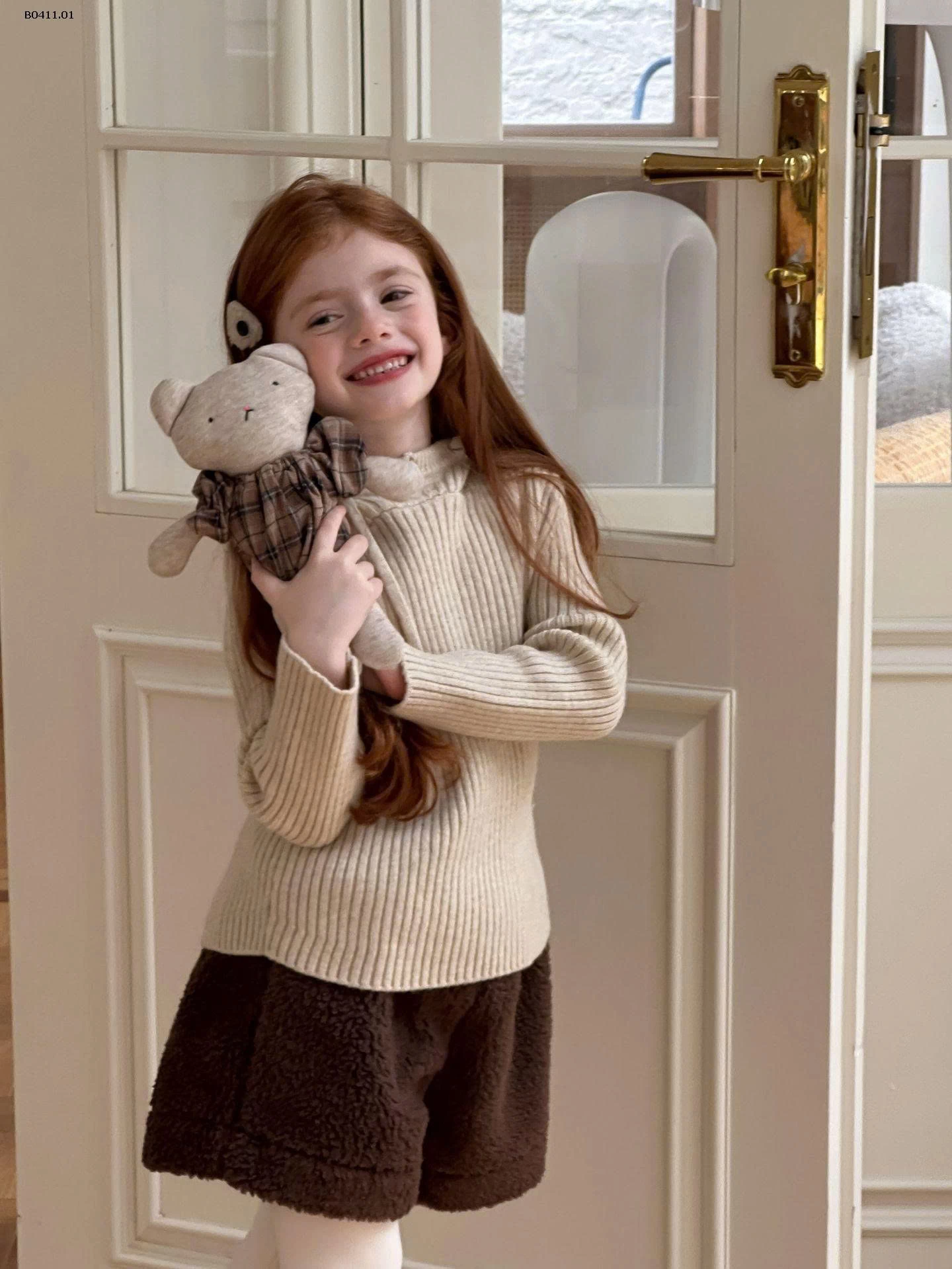 Áo len trùm đầu có dây rút cho bé gái-Giá sỉ  áo: sz 90-140: 185k   sz 150: 195k 