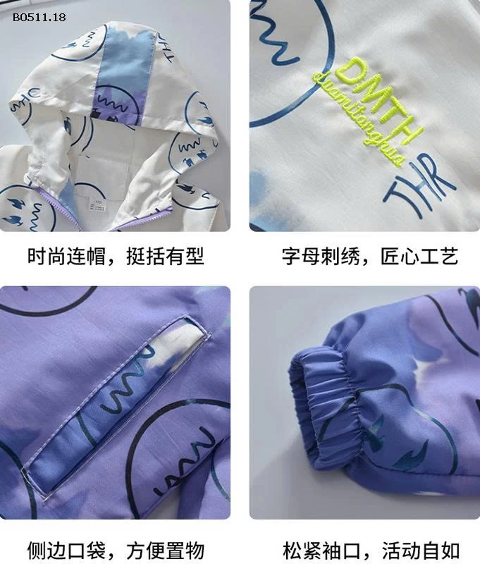 BST Áo khoác gió bé trai/gái- sỉ 145k