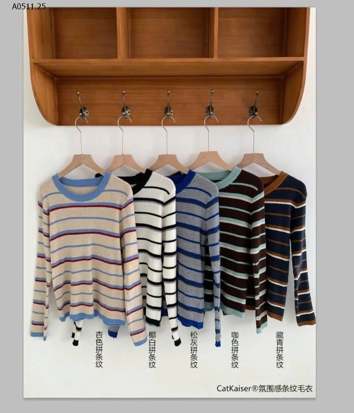 ÁO LEN KẺ CATKAISER NỮ - sỉ 139k