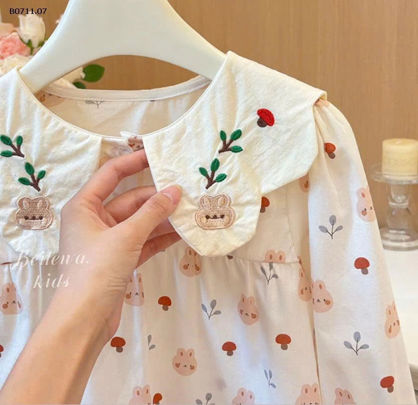Áo sơ mi trẻ em cotton babydoll cổ sen -Giá sỉ 94k