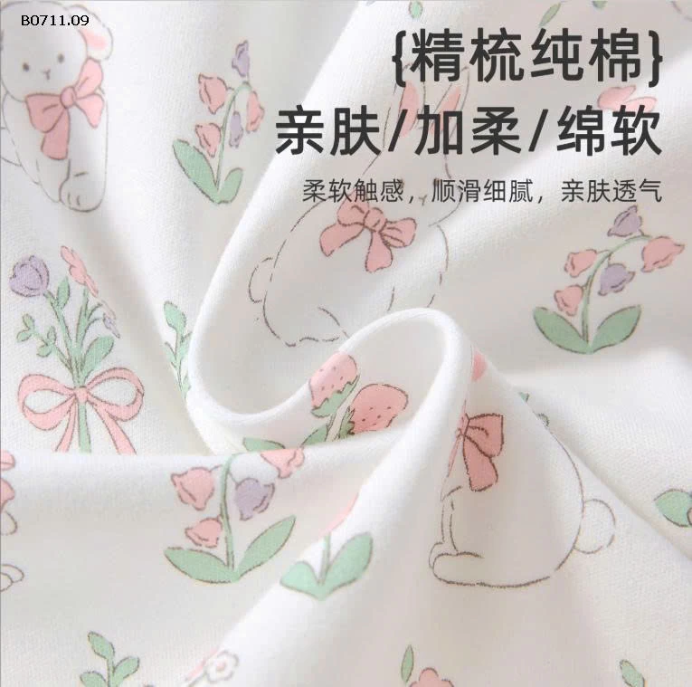 Bộ đồ ngủ cottont giữ nhiệt cho bé gái - giá sỉ 184k