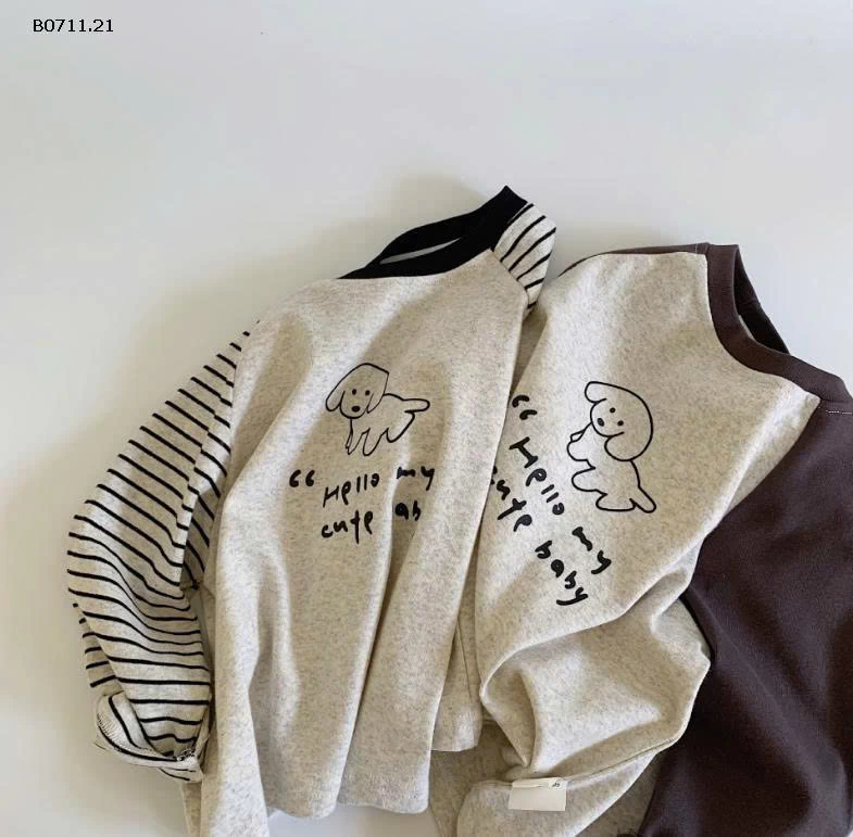 áo phông dài tay cho bé trai và bé gái nhà Huzhou Zhili- sỉ 123k