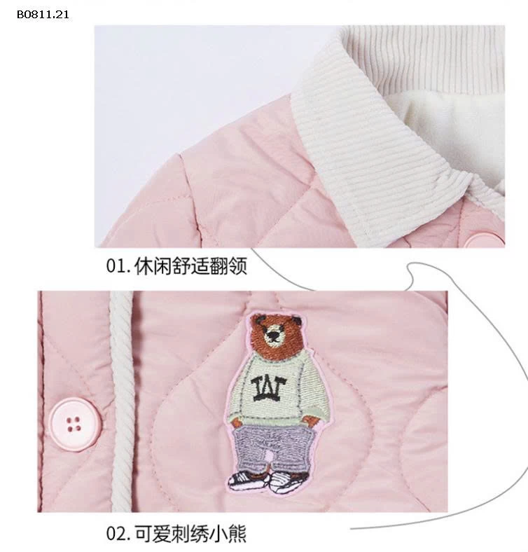 Áo khoác logo gấu xịn xò, style Hàn quốc CHO BÉ  - sỉ 217k