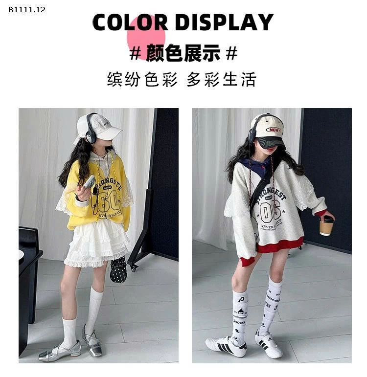 ÁO NỈ HỌA TIẾT SỐ 06 PHỐI REN BG - sỉ 245k