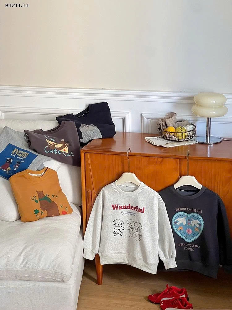  ÁO NỈ CHỮ AMBB KIDS - Giá sỉ 90-150: 150k      160: 165k      170: 175k