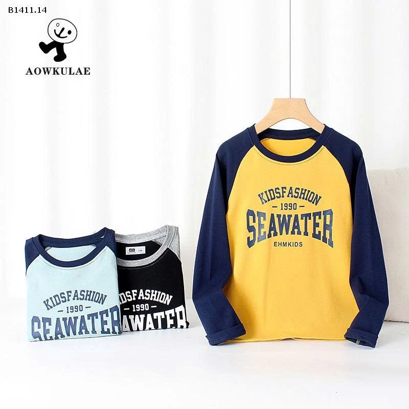 Áo thun dài tay cổ tròn cho bé-Giá sỉ 94k