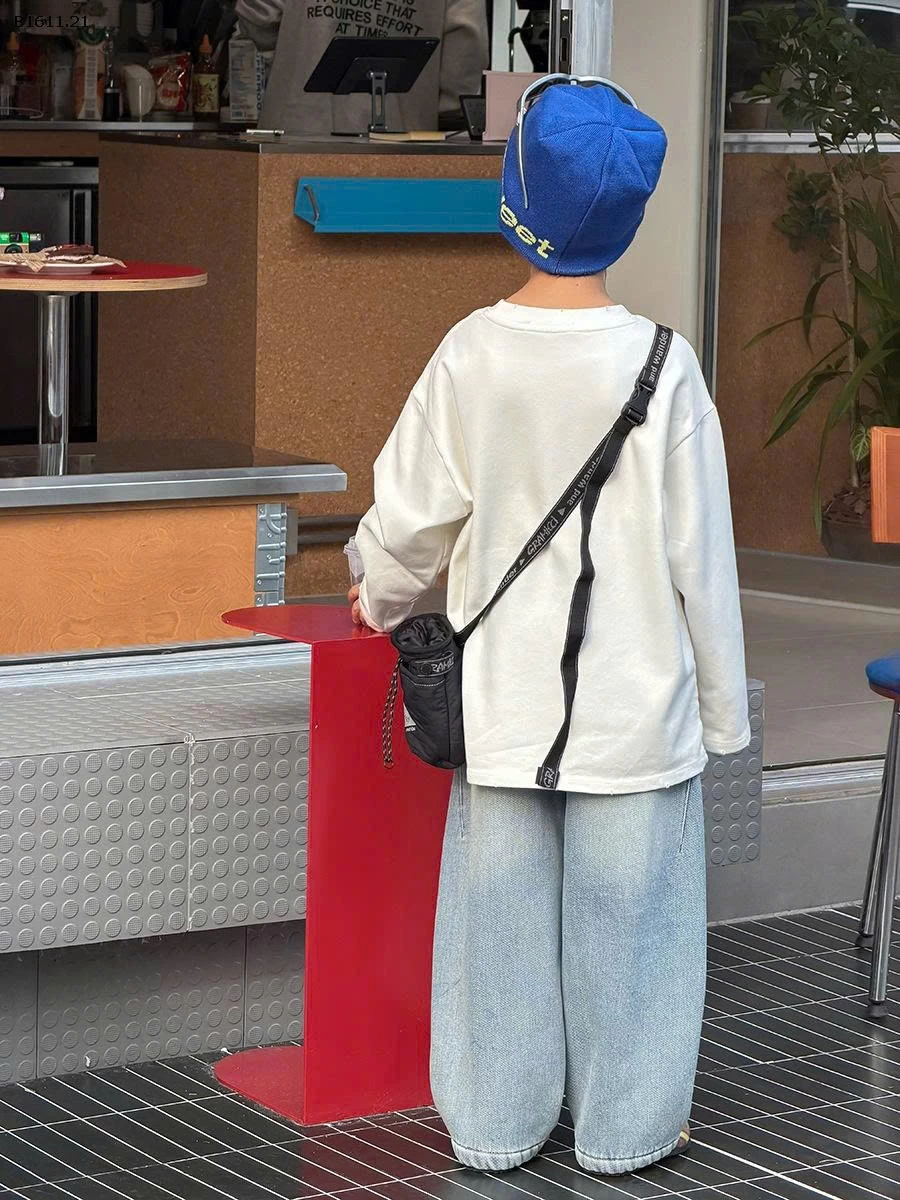 Áo thu đông trắng trơn  cho bé  nhà AMBB -Giá sỉ sz 90-150: 192k sz 160 : 208k sz 170 : 224k