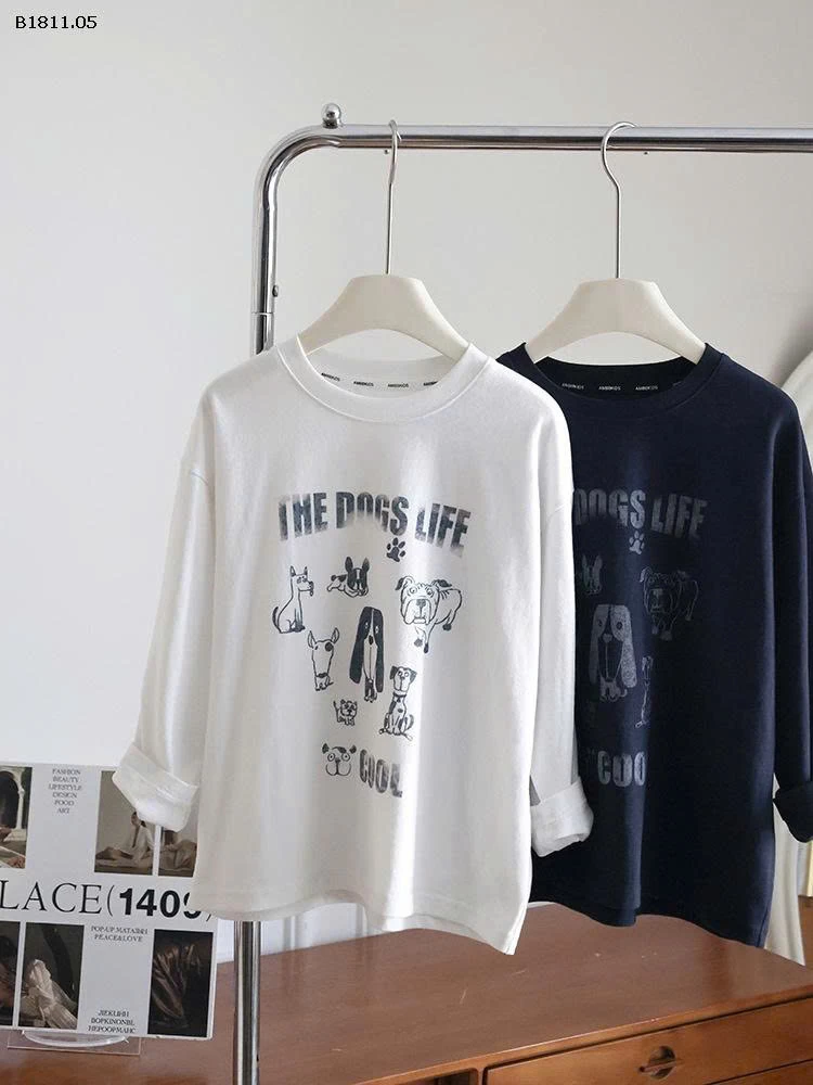 ÁO THUN DÀI TAY HỌA TIẾT AMBB-Giá sỉ  sz 90-150: 132k sz    160: 142k  sz 170: 153k