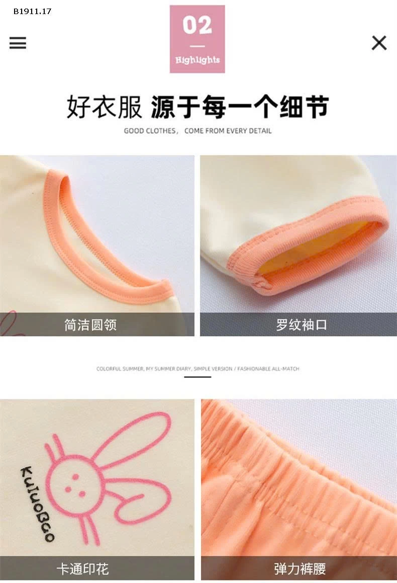 BỘ DÀI TAY CHO BÉ 7 MẪU-Giá sỉ sz 80-110: 72k/1 bộ sz 120-150 : 88k/1 bộ