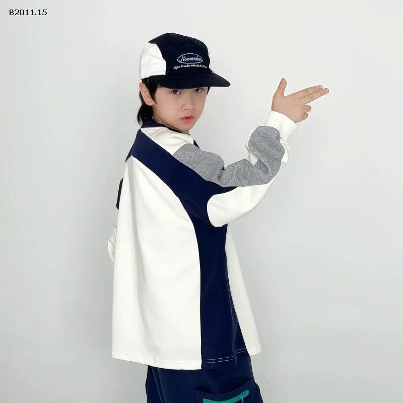 ÁO NỈ PHỐI MÀU SỐ 01-Giá sỉ  sz 110-140: 203k  sz 150-160: 220k  sz 165: 232k 