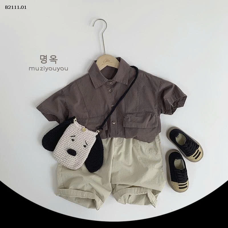 SƠ MI TÚI HỘP NGẮN TAY MUZIYOUYOU-Giá sỉ 148k