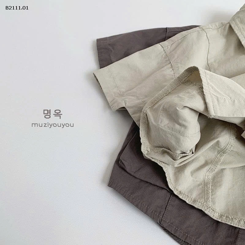 SƠ MI TÚI HỘP NGẮN TAY MUZIYOUYOU-Giá sỉ 148k