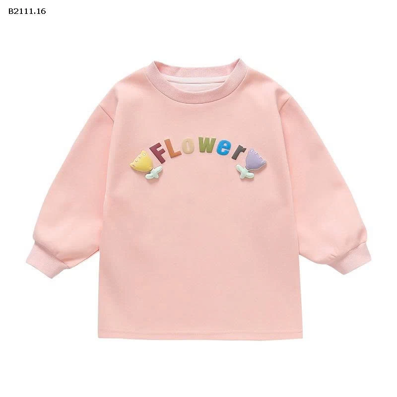 Váy áo nỉ in chữ cho bé gái mùa xuân và mùa thu 2025 phong cách mới -sỉ 190k