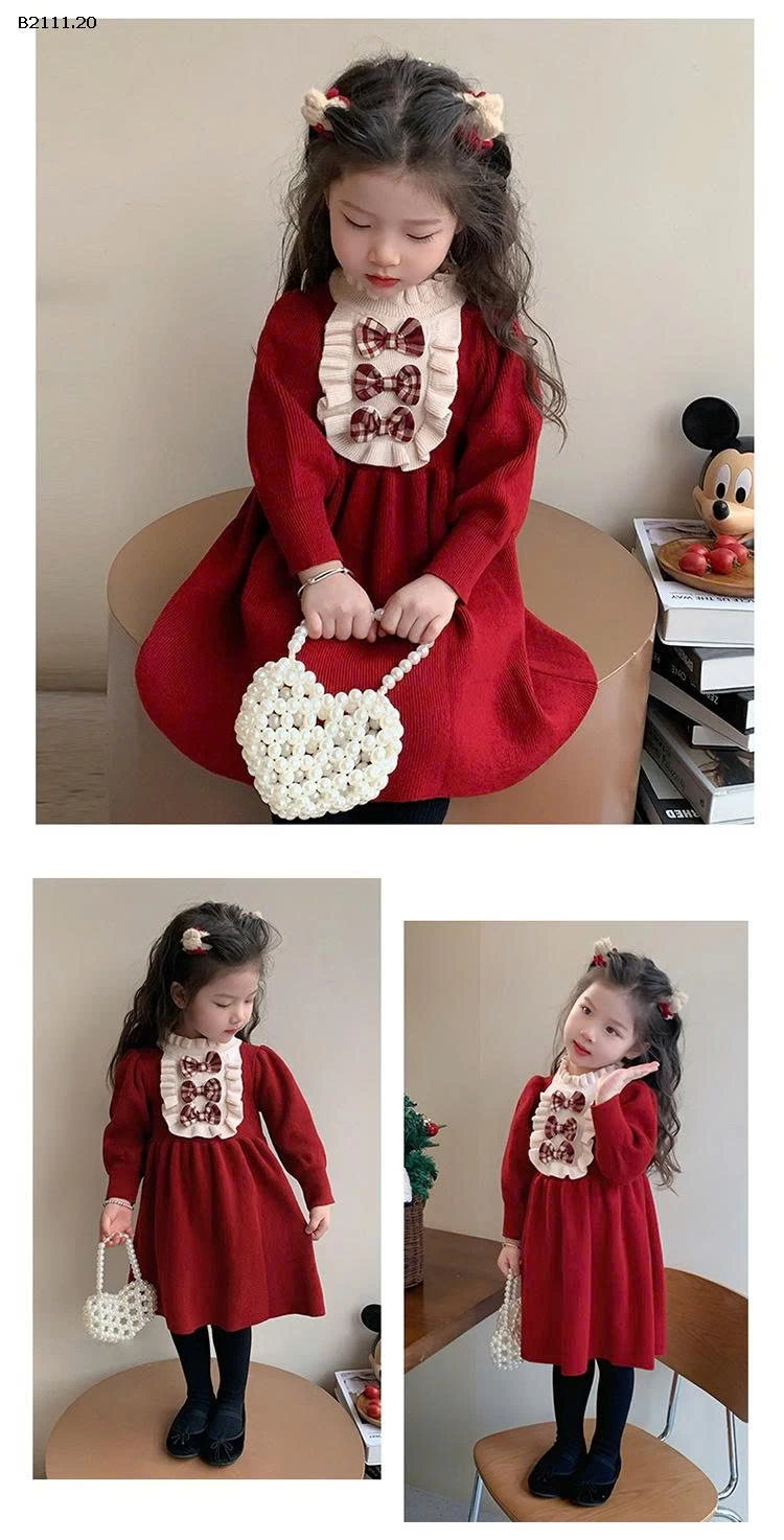 Váy len nơ noen cho bé gái 2025-sỉ 254k