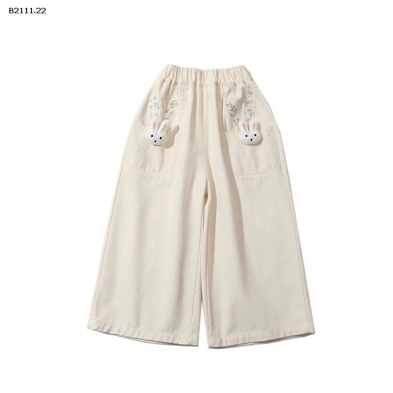 Quần dài cotton thỏ 3D cho bé gái 2025-sỉ 170k
