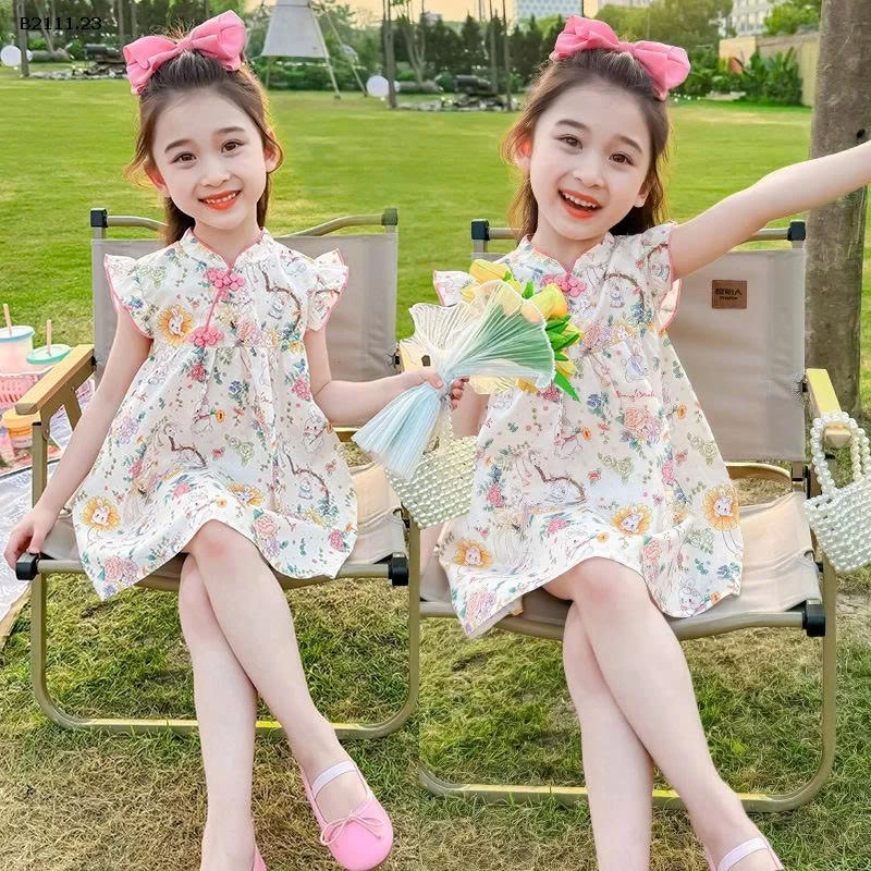 Váy hoa cho bé gái có dây buộc-sỉ 190k