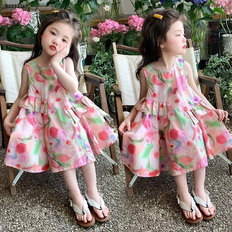 Váy hoa cho bé gái có dây buộc-sỉ 190k