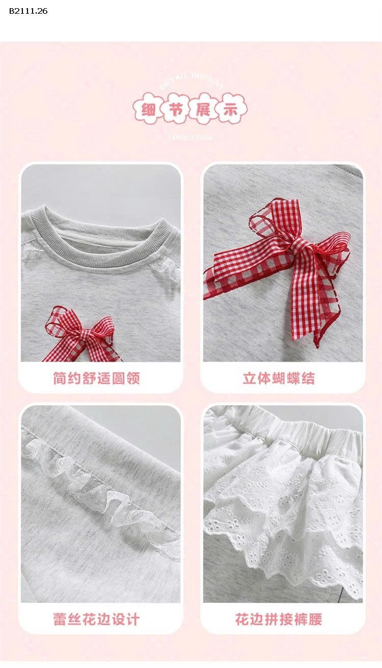 Set đồ nỉ len ren cho bé gái 2025-sỉ 269k