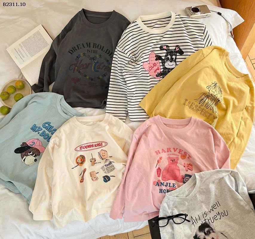 Áo thun dài tay phong cách Hàn Quốc nhà AMBB -giá sỉ  size 90-150 : 116k size 160 : 130k size 170 : 139k