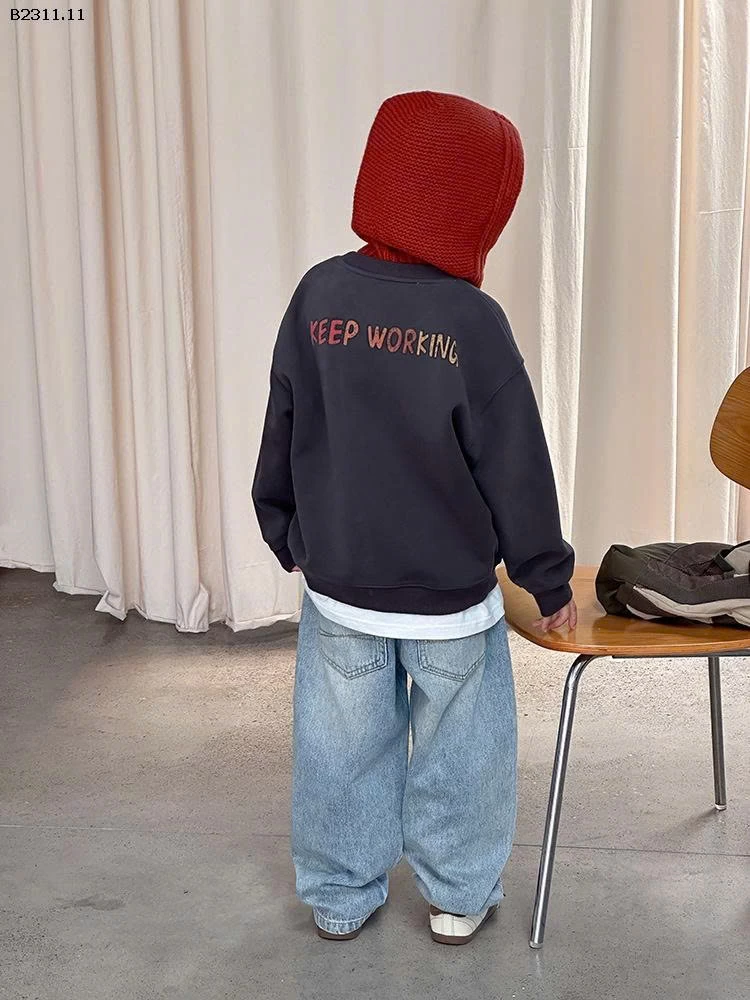 ÁO NỈ SWT KEEP WORKING BT HÃNG AMBB-Giá sỉ  sz 90-150: 178k  sz 160: 190k  sz 170: 205k 