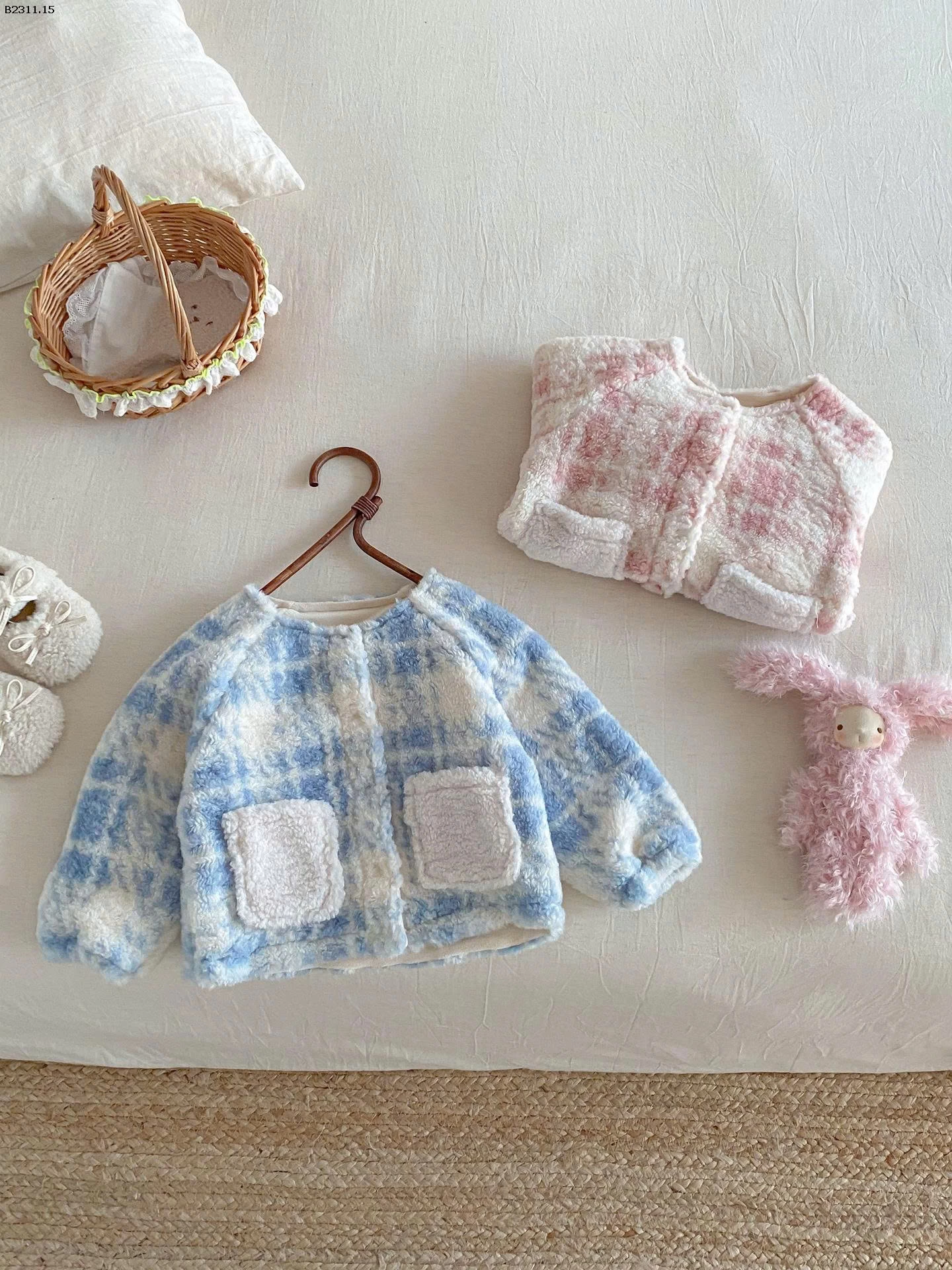 ÁO KHOÁC LÔNG KẺ  BG-Giá sỉ 205k