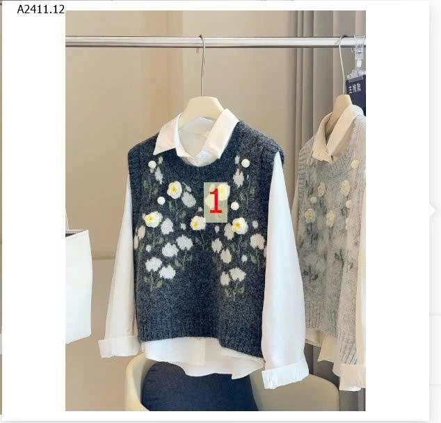 ÁO GILE LEN HOA-Giá sỉ 215k