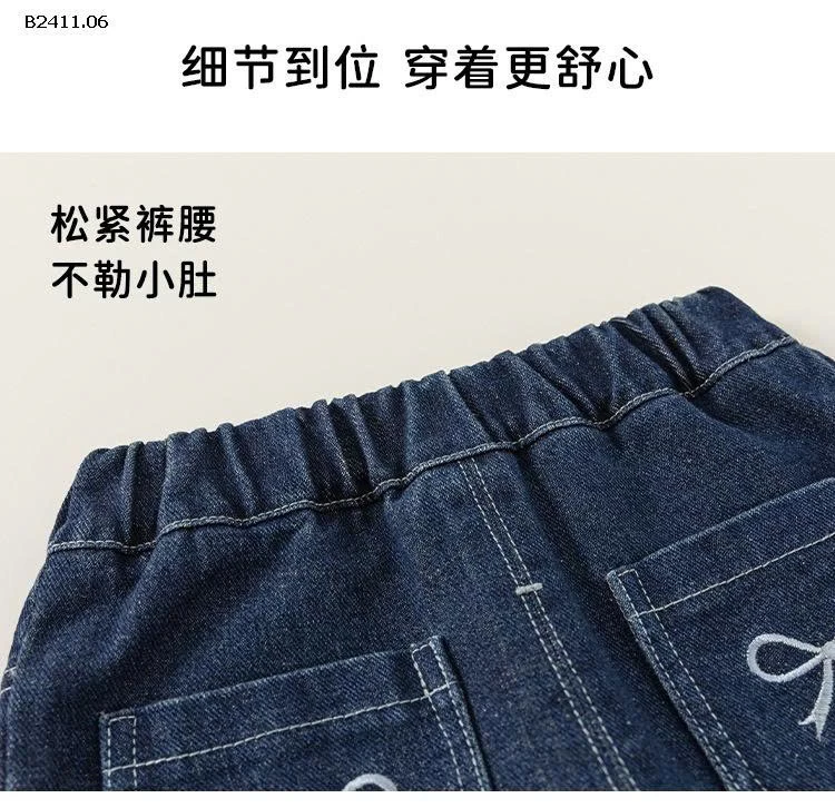 Quần jeans trẻ em Yubao  nơ cho bé nhà Mbang - sỉ giá 190k
