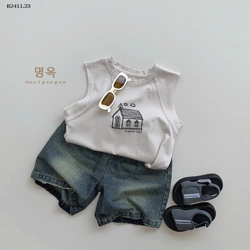 QUẦN SHORT JEANS BẠC MÀU MUZIYOUYOU-Giá sỉ 165k