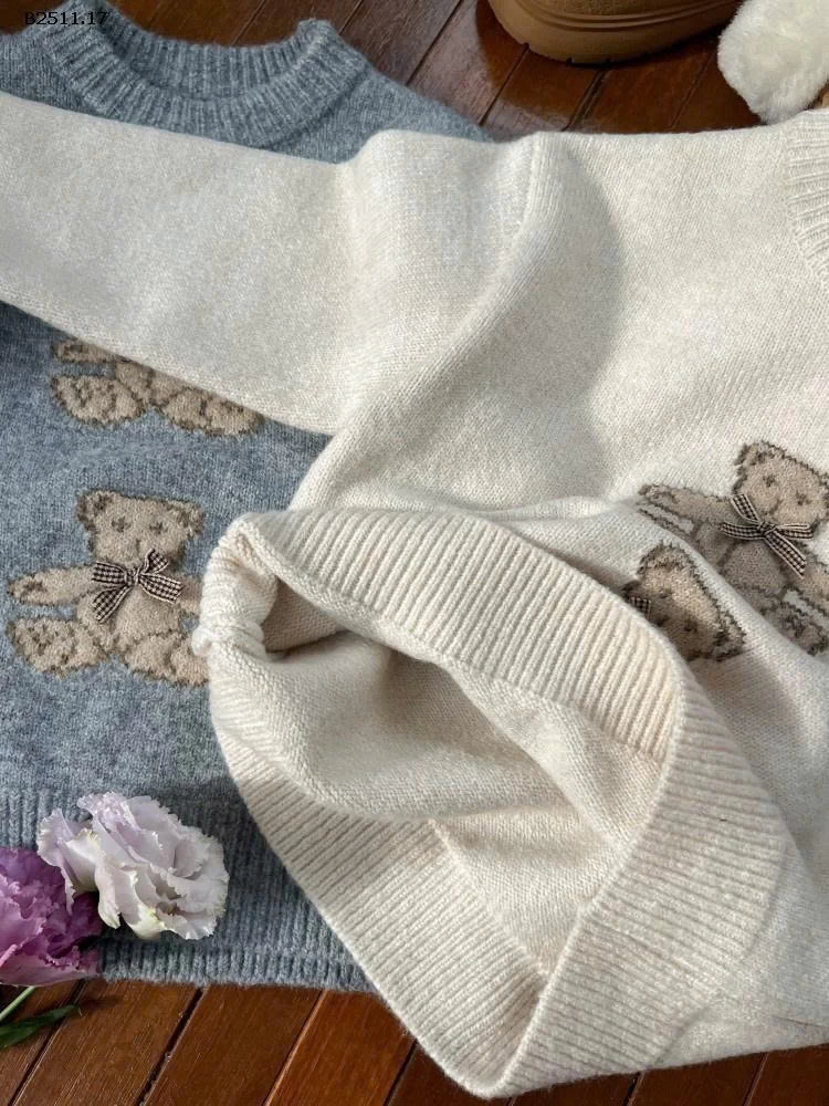 Áo len trẻ em Elmo Baby dễ thương có nơ 3D NHÀ AMBB- Giá sỉ  sz 80-150: 185k  sz 160:  199k 