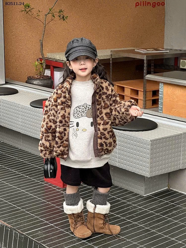 Áo khoác cotton dày dặn họa tiết da báo NHÀ AMBB- Giá sỉ  sz 90-150: 297k  sz 160:  321k  sz 170 : 349k