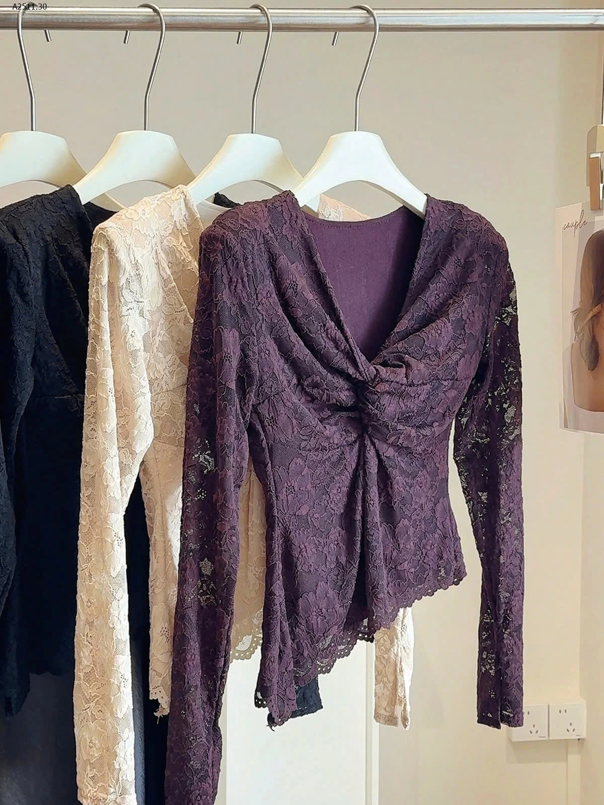 Áo len cổ chữ V dài tay dành cho nữ họa tiết lấp lánh nhà ANNA-Giá sỉ 175k