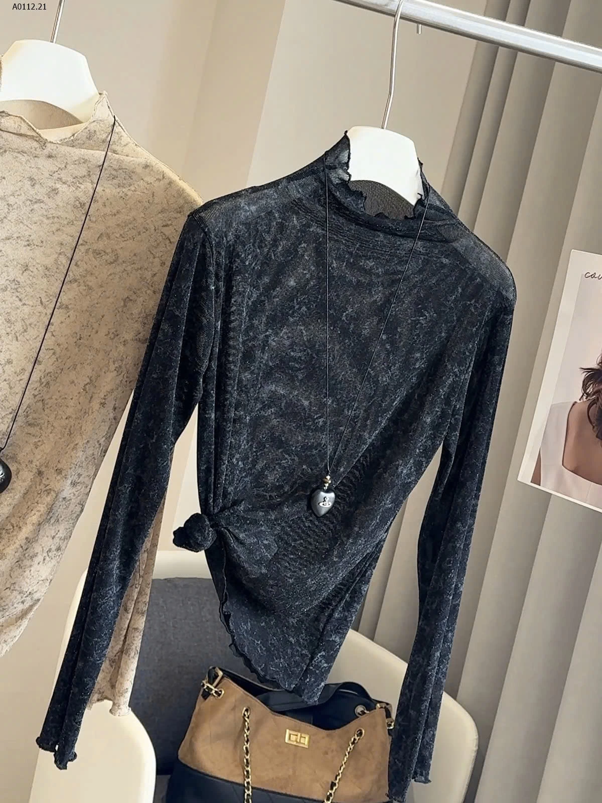 ÁO DÀI TAY HỌA TIẾT ANNA-sỉ 104k