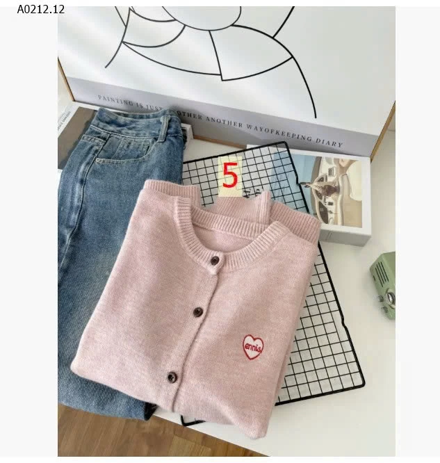 ÁO CARDIGAN LEN THÊU HÌNH TIM CHO NỮ -sỉ 170k