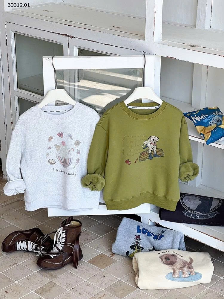 ÁO HOODIE  AMBB LÓT NỈ-sỉ Sz 90-150 : 202k              160-170 : 228k