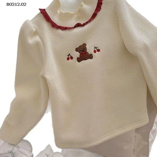 ÁO BÉ GÁI THÊU THỎ HOA SIÊU CƯNG -sỉ 81k