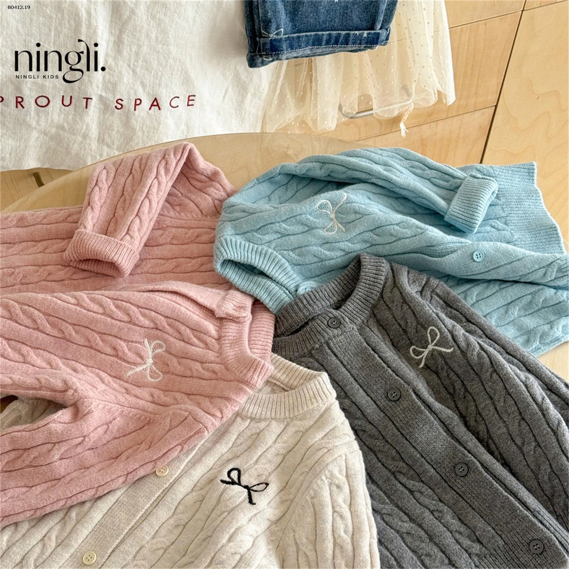 Cardigan nơ Ningli -sỉ 148k