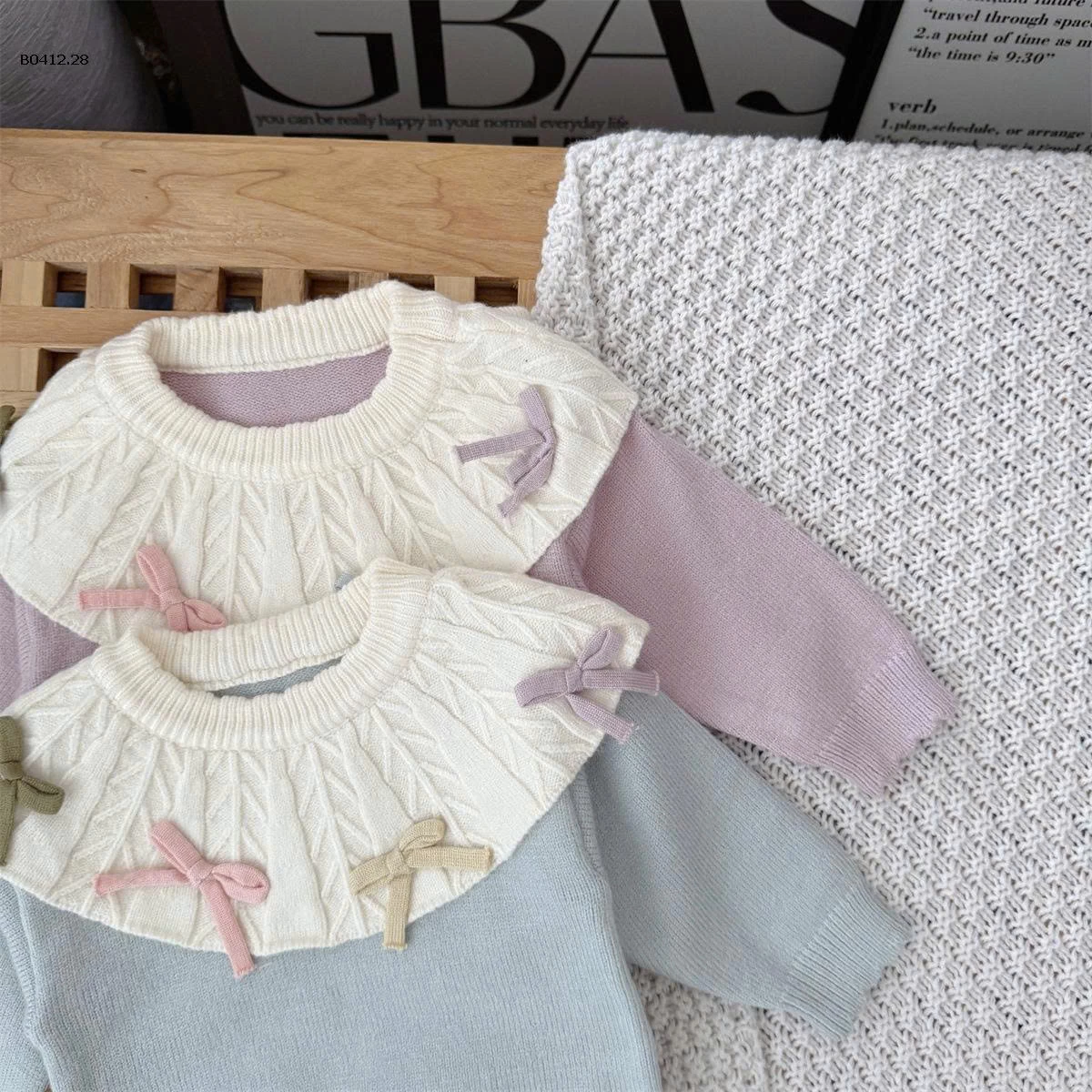 SET ĐỒ LEN CỔ BÚP BÊ KÈM NƠ-sỉ 203k