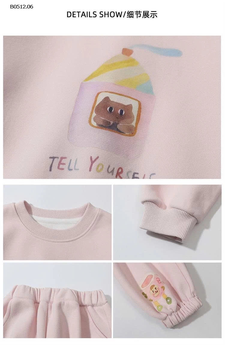 Bộ nỉ bé gái thu đông 2025-sỉ 108k