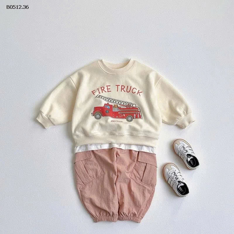 ÁO NỈ IN HÌNH OTO CHO BÉ-sỉ 179k