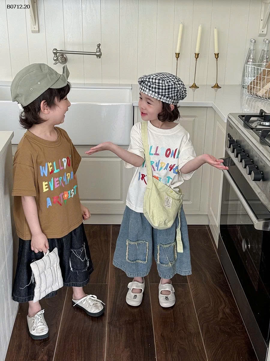 ÁO PHÔNG IN CHỮ CHO BÉ-sỉ 142k