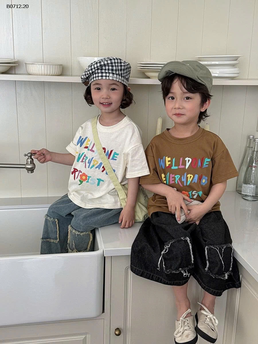 ÁO PHÔNG IN CHỮ CHO BÉ-sỉ 142k