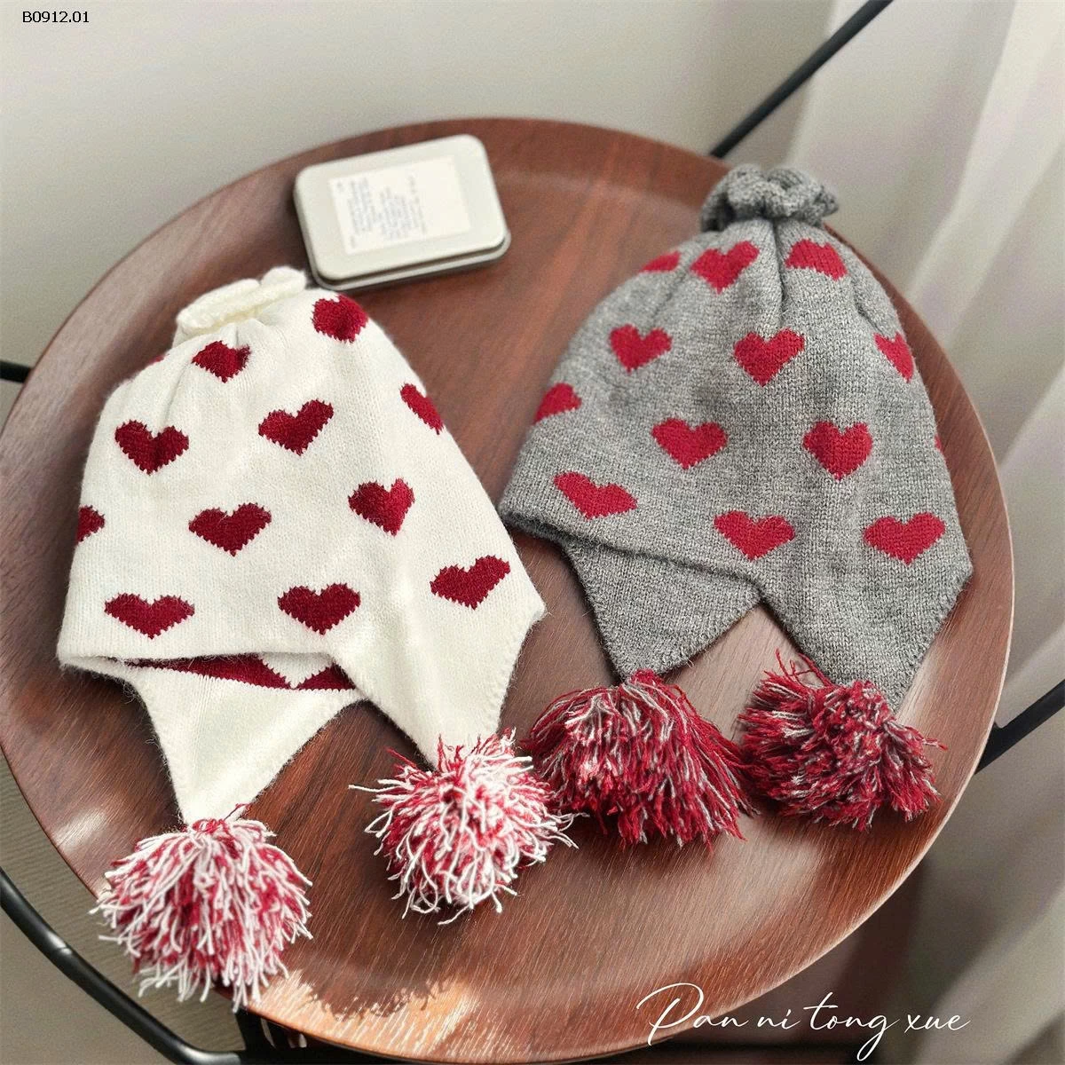 MŨ LEN TIM CHO BÉ-sỉ 97k