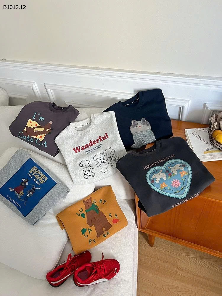 Áo hoodie hoạt hình thời trang nhà AMBB -Giá sỉ  sz 90-150 : 149k sz 160 : 163k sz 170  :  173k