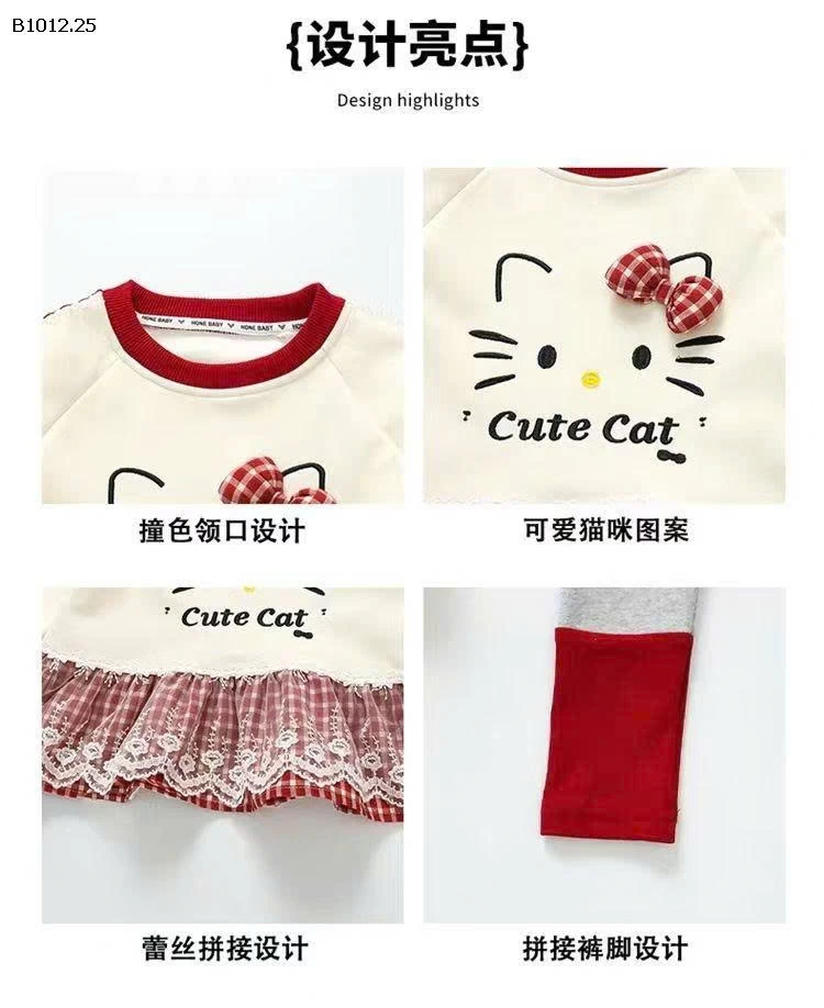 SET KITTY ÁO KÈM QUẦN LEGGING BG -sỉ 115k