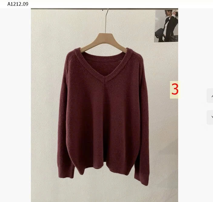 ÁO LEN CỔ V DÁNG RỘNG CHO NỮ-sỉ 245k