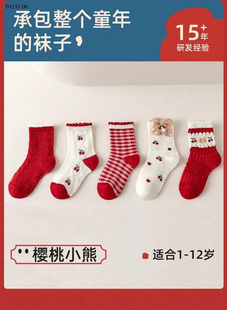 SÉT 5Đ TẤT ĐỎ CHO BÉ-sỉ 68k