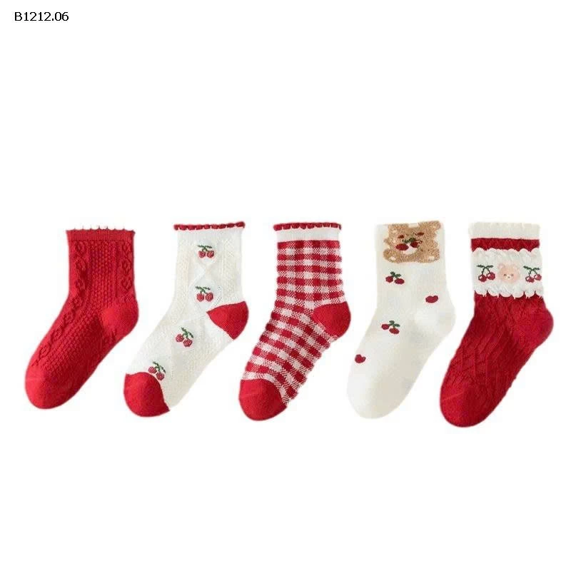 SÉT 5Đ TẤT ĐỎ CHO BÉ-sỉ 68k