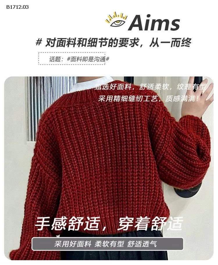 ÁO KHOÁC LEN ĐỎ & JEANS SUÔNG BÉ GÁI- Giá sỉ áo: 225k quần: 190k