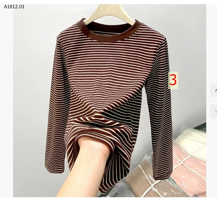 Áo thun dài tay cổ tròn kẻ sọc H568 dành cho nữ - sỉ giá 99k