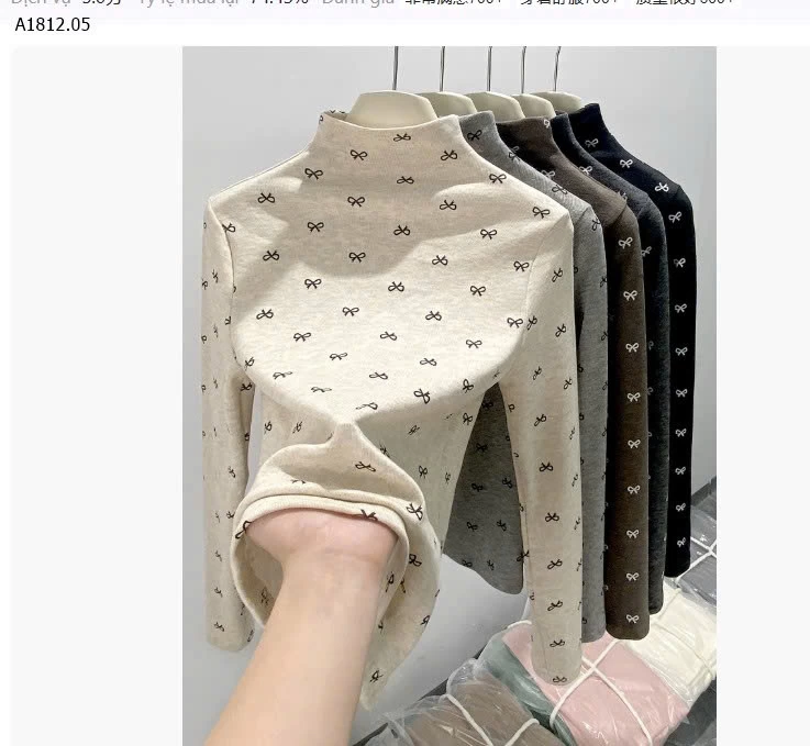 Áo cổ cao H578 kiểu dáng thời trang - sỉ giá 100k